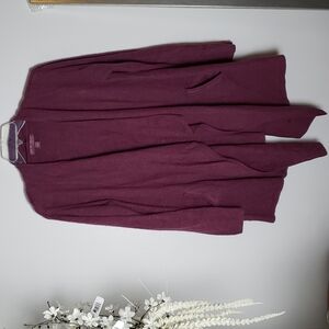 Barefoot dreams waterfall cardigan sweater, red/purple women's size L/XL